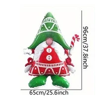 1pc 96cm Self-Standing Christmas Elf Aluminum Foil Balloon, Suitable For Christmas Enthusiasts, Party Friends, Used For Christmas Party, Store Window, Holiday Dinner, Home Gathering Atmosphere Decoration - Christmas Elf Balloon With Base - View 7