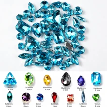 50pcs/Bag Mixed Color Glitter Glass Crystal Rhinestones, Silver Metal Flat Back, Hand-Sewn Rhinestones, Suitable For Flat Back Handmade Gemstones, DIY Accessories, Used For Decorating Clothes, Dresses, Bags, Shoes, Brooches, Earrings, Handmade Crafts - Multicolor - View 15
