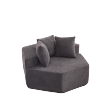 Swivel Chair - 灰色 + 雪尼爾 + 泡棉 + 彈簧 + 現代風格 + 單人座椅 - 查看 11