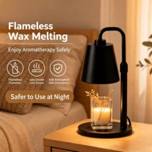 Minimalist Table Candle Warmer Lamp, Wear-Resistant Metal Shade, Full Timing And Brightness Adjustment Features. Perfect Home Ornament, Desirable Gift For Christmas, Graduation And Housewarming Events. - US A Type Plug(110-127V) - View 9