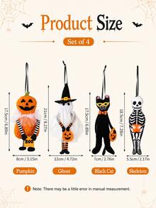 Halloween Creative Ghost Pumpkin Small Hanging Ornament, Halloween Decoration Party Scene Decor, Halloween Doll Hanging Decoration - Multicolor - View 3
