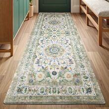 1pc Vintage Bohemian Mandala Floral Pattern Kitchen Mat Set, Made Of Soft Wear-Resistant, Stain-Resistant Fabric With Non-Slip Backing, Easy To Clean, Suitable For Kitchen, Hallway, Entryway, Dining Room And Other Areas, Perfect For Daily Home Decor And Housewarming Gift Decoration - Multicolor - View 6