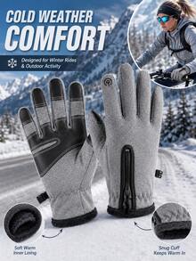 Touchscreen Compatible Warm Lightweight Windproof Outdoor Gloves, Suitable For Running, Cycling, Driving And Hiking Sports Gear, Unisex Autumn/Winter Style - Multicolor - View 7