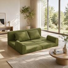 Foldable Convertible Sofa Bed, Multifunctional Armchair Bed With Memory Foam And Back Support – Portable Futon Sofa For Living Room, Bedroom, Or Small Spaces, Green - Olive Green - View 1