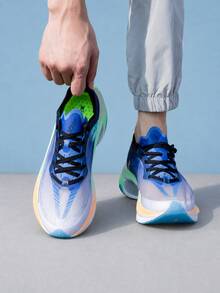 XTEP Shock Absorption Pro Sepatu Lari Pria Baru dengan Dukungan Peredam Guncangan Ringan Bernapas Cengkeraman Tahan Aus - biru/hijau - View 7