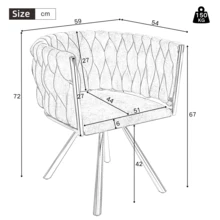 Dining Chair Set Grey Velvet Luxury - 4 Piece Set - 灰色 - 查看 5