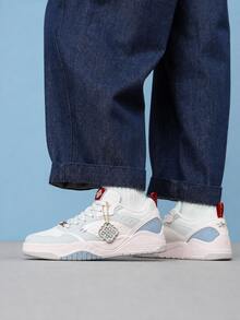 XTEP Light Year Retro Dad Sneakers Women's Thick-Sole Casual Sports Shoes - Smoky Blue Gray/White - View 1