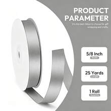 25 Yards 5.0cm/2" Grey High-Density Polyester Satin Ribbon, Anti-Fray, Smooth And Drapable, For Handmade Bows, DIY, Floral Gift Box, Favor Packaging Decoration Ribbon (5.0cm-0.6cm) - Grey - View 3