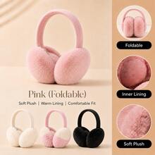 Winter Warm Earmuffs- Foldable, Plush Texture, Warm And Comfortable; Unisex With A Minimalist Design; Features A Soft, Insulating Lining; Suitable For Cold Outdoor Weather In Winter. - Multicolor - View 2