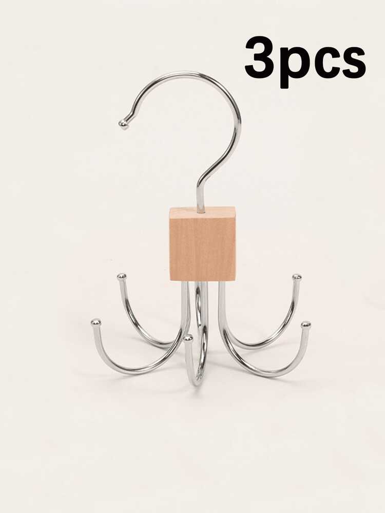 3/2/1pc Closet 6-Hooks Belt Holder Rack With 360° Rotatable, Metal Storage Hanger Organizer, Cap Holder Rack, Bra Holder Rack, Tie Holder Rack, Belt Holder Rack, Scarf Holder Rack, Storage Hooks, Suitable For Dorm Closet, Home, Campus, Hotel, Etc., Portable Travel Hooks - Multicolor - View 11