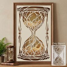 Mythological Stencil - Ancient Time Glass & Vines Design - Artistic Tree Of Life Roots Silhouette Template - Reusable DIY Craft Stencils For Wall Decor, Aesthetic Gothic Eternal Pattern For Canvas Painting - Tree - View 1