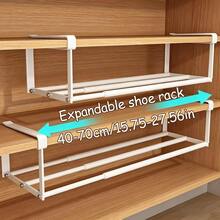 Closet Hanging Shoe Rack, Under-Cabinet Expandable Storage Shelf - Perfect For Kitchen, Books Or Clothing Storage And Organization, Classic Design Suitable For Home And Office, Shoe Storage Organizer, Shoe Cabinet - Multicolor - View 4