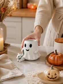 Halloween Kitchen Decor, Cute White Ghost Resin Utensil Holder With Dog, Countertop Cutlery Organizer, Spooky Indoor Fall Tabletop Decoration - Multicolor - View 7