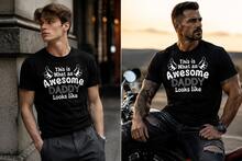 Unisex T-Shirt: This Is What A Great Dad Looks Like - Perfect Gift For Father's Day Or A Birthday - 黑色 - 查看 1