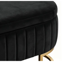 Storage Benches - Black + Metal & Wood + Foam - View 7