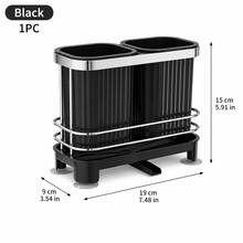 1pc Kitchen Utensil Storage Rack With Drip Tray, Countertop Utensil Organizer, Suitable For Chopsticks, Spoons, Forks And Cooking Tools, Detachable Drip Storage Basket, Suitable For Sink, Bathroom Or Kitchen Countertop, Space-Saving Utensil Storage Drying Rack - Multicolor - View 9