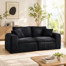 3-IN-1 CUSTOMIZABLE CONFIGURATION: Unleash Your Creativity! 3 Independent Modules Easily Combine Into An L-Shape, A Straight Sofa, Or A Daybed. - 黑色 - 查看 2