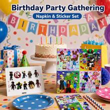 Roblox 30pcs 16.5cm Napkins And Stickers Set - Cartoon Game Room Decor, Home Decor, Birthday, Wedding, Holiday, Table, Stress Relief Gift, American Independence Day Party Favors - Roblo Boy Alien Stickers Tissues - View 2
