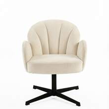 Drehbarer Sessel Mit Muschelform,Akzentstuhl,Moderner Lounge-Sessel,Design-Drehsessel(Nur Mit 1pcs Drehsessel) - 黑色 - 查看 3