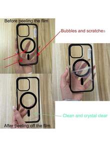 1 buah Casing Ponsel Minimalis Motif Hantu Putih Lucu dengan Latar Belakang Kotak-kotak Kontras Hitam & Oranye, Kompatibel dengan Seri Apple, Casing Ponsel Apple 16 Pro Max, 11/12/13/14 Plus/XR/7/8 Plus/15 Pro Max, dan Kompatibel dengan Seri [Versi Internasional, Bukan Versi Lokal] - Hitam - View 7