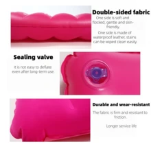4pcs/2pcs/1pc Flocked Rectangular Inflatable Double-Sided Pillow - Soft Comfortable Waterproof Wear-Resistant Fabric, Compact Foldable Portable, Suitable For Camping, Travel, Head Neck Waist Support - Multicolor - View 8