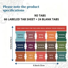 90pcs Boho Bible Tabs, Bohemian Boho Version Quality Adhesive, Tear-Resistant, Large Print And Laminated Labels For Women & Men - Boho Style - View 2