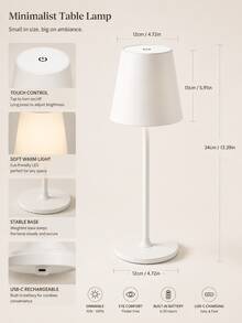 Modern Rechargeable LED Desk Lamp - Detachable Touch Control Night Light, Portable Wave Design, Rechargeable 1200mAh Battery - Dimmable, Touch Control Bedroom And Dining Atmosphere Night Light, Bedside Lamp, Couple Dinner - Bedroom, Dining Room, Atmosphere Decor Desk Lamp - Multicolor - View 5