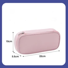 1pc Premium Minimalist Large Capacity Pencil Case, Solid Color Stationery Box, Back To School - A - View 1