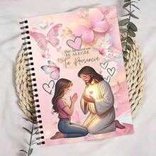 Bible Prayer, Floral Butterfly Notebook, 30 Sheets/60 Pages Lined Blank Notebook, Prayer Floral Bible Blank Record Book - A5 - View 3