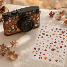 1pc Phone Decorative Sticker - Warm Autumn Mushroom Cartoon Pattern, Suitable For Phone, Camera, Earphone And Cup DIY Decoration Sticker - Rectangle - View 8