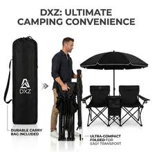 Aoran 2 Person Camping Chair With Umbrella, Portable Folding Loveseat Beach Chair, Outdoor Double Seat Chair With Cooler Bag, Storage Pocket And Cup Holders, Removable Shade Canopy Chair - Multicolor - View 4
