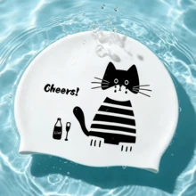 Topi Renang Silikon Tahan Air, Desain Cetak, Elastisitas Tinggi Anti-Selip, Pelindung Telinga, Pas Nyaman, Unisex Dewasa untuk Renang, Kompetisi Kolam Renang, dan Olahraga Air. - MultiWarna - View 16