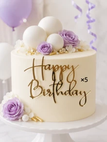 1/3/5/10件組 Happy Birthday PMMA 蛋糕插牌，現代字母蛋糕裝飾，烘焙裝飾用品，極簡字體設計生日蛋糕裝飾，DIY 蛋糕裝飾用品，烘焙裝飾，烘焙用品，蛋糕用品，節日禮物 - 金色 - 查看 9