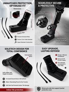 Pelindung Pijakan Samping Sepeda Motor Universal, Bantalan Penyangga Samping Silikon Hitam Anti Selip dan Tahan Aus, Pelindung Pedal Pijakan Samping yang Diperbesar, Cocok untuk Sepeda Motor, Sepeda Listrik, dan Aksesori Modifikasi Skuter Listrik - A - View 11
