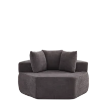 Swivel Chair - 灰色 + 雪尼爾 + 泡棉 + 彈簧 + 現代風格 + 單人座椅 - 查看 8