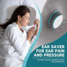 Ear Piercing Pillow - Protects Ears, Prevents Pressure On Ears, Hollow Design For Side Sleeping, Ear Piercing Support, Ear Pillow - Grey - View 10