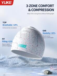 YUKE Speckle Printed Silicone Swim Cap, Oversized For Long Thick Hair, Waterproof Ear Protection Comfort Loose Fit Swimming Cap For Women Men Pool Beach - Multicolor - View 9