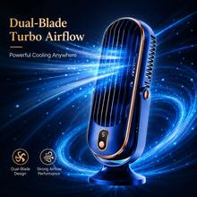 2026 Upgraded Dual Motor Portable Fan, 5-Speed Adjustable, 720° Rotation, USB Rechargeable, 1200mAh, Ultra-Quiet <25dB, Suitable For Office, Travel, Camping, RV, Outdoor Cooling - Tower Fan - View 9