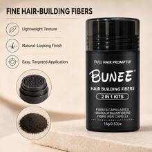 BUNEE Hair Fiber Powder 15g Single Bottle, Gentle & Non-Irritating Coverage For Thinning Hair, Natural-Looking Hair Filler Powder, Waterproof, Sweat-Resistant, Long-Lasting Hold, Suitable For Men & Women, Sensitive Scalp Friendly - Multicolor - View 2