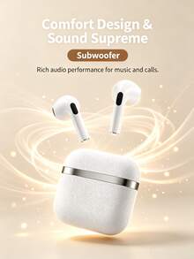 TWS True Wireless In‑Ear Earbuds, Bluetooth 5.3 Earphones With Touch Control, Long Playback Time, Hi‑Fi Stereo Sound, Built‑In Mic For Clear Calls, Ergonomic Comfort Fit For Daily Use - White - View 2
