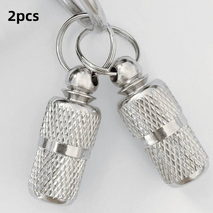 2/5pcs Pet ID Tags Name Address Plates, ID Tube Capsule Collar Tags, Suitable For Dogs And Cats - Silver - View 1