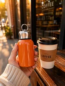 300ml Stainless Steel Insulated Cup, Short And Cute Design, With Carrying Handle, Portable And Lightweight, Suitable For Office, Teachers, Students, Outdoor, Drivers, Also A Great Choice For Gifts - Multicolor - View 9