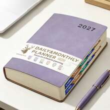 2027 Self-Discipline Planner, 320 Pages High-Quality Faux Leather Cover, Multi-Color Design Monthly & Weekly Dual Layout, Portable Compact Size, Adult Time Management & Goal Tracking, Challenge Yourself School Supplies - A5 - View 12