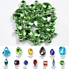 50pcs/Bag Mixed Color Glitter Glass Crystal Rhinestones, Silver Metal Flat Back, Hand-Sewn Rhinestones, Suitable For Flat Back Handmade Gemstones, DIY Accessories, Used For Decorating Clothes, Dresses, Bags, Shoes, Brooches, Earrings, Handmade Crafts - Multicolor - View 10