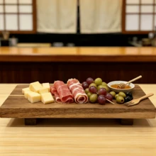 Nampan Kayu Persegi Panjang Inovatif dengan Alas, Nampan Camilan, Piring Hidangan Pembuka, Papan Charcuterie, Piring Sajian, Piring Sushi, Cocok untuk Dapur Rumah, Restoran, dan Ruang Tamu. Aksesori Dapur, Ideal untuk Penggunaan di Dapur dan Dekorasi Ruangan. Aksesori Dapur, Halloween - View 7