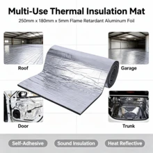 High-Temperature Flame Retardant Aluminum Foil Insulation Material - Self-Adhesive, Suitable For Factory And Garage Roofs, Car Soundproofing Pads, Sound-Absorbing And Heat-Insulating Materials, Foam Insulation And Soundproofing Materials, Car Accessories - A - View 4