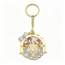 Vintage Rotating Metal Keychain With Hydrangea Enamel Pendant, Exquisite Bag Charm, Anime Gift - Multicolor - View 9