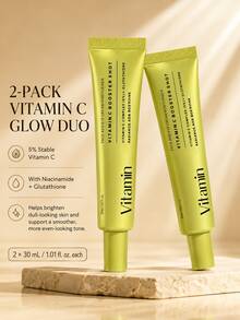 Vitamin C Enhanced Serum, Contains Glutathione And Niacinamide, Brightens Skin Tone, Fades Dark Spots, Smooths Fine Lines, Shrinks Pores, Korean Glass Skin Facial Skincare, 2 Bottles, 30ML Per Bottle, Suitable For Daily Use - 2pcs - View 11