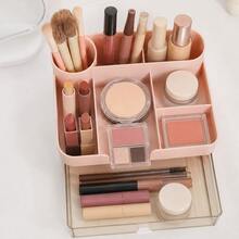 1pc Large Capacity Desktop Makeup Organizer, Divided Makeup Storage Box With Pull-Out Drawers, Suitable For Lipstick, Brushes, Perfume And Skincare Products - Multicolor - View 6