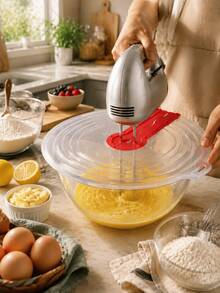 2pcs/1pc Egg Beater Splash Guard, Cream Whipping Waterproof Splash Cover, Egg And Dough Mixing Splash Guard, Baking Tools, Kitchen And Restaurant Utensils, Outdoor Cookware - Multicolor - View 1